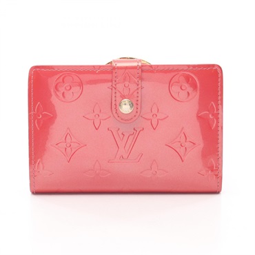 LOUIS VUITTON Porte Monet Bier Viennois wallet M9141F Vernis leather Pink Used
