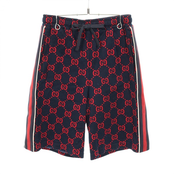 GUCCI Jumbo GG Pants cotton Navy Red Used mens size S