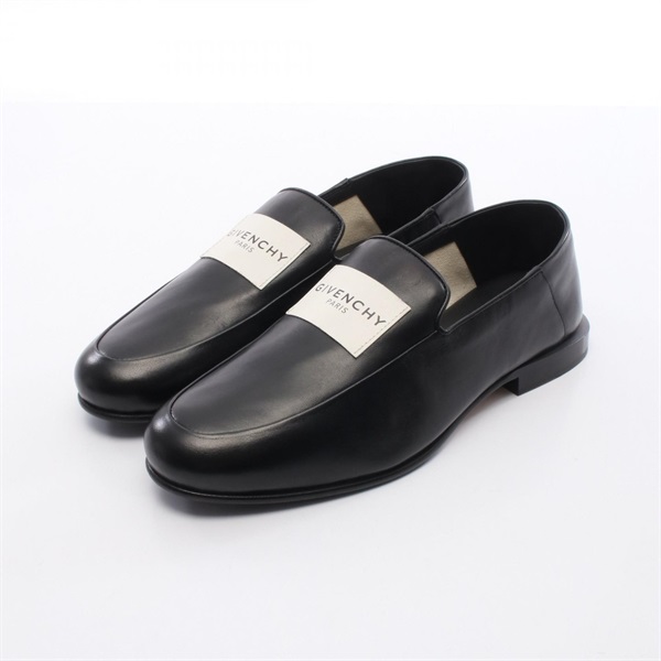 GIVENCHY Leather Label loafers leather Black #40 Used Women