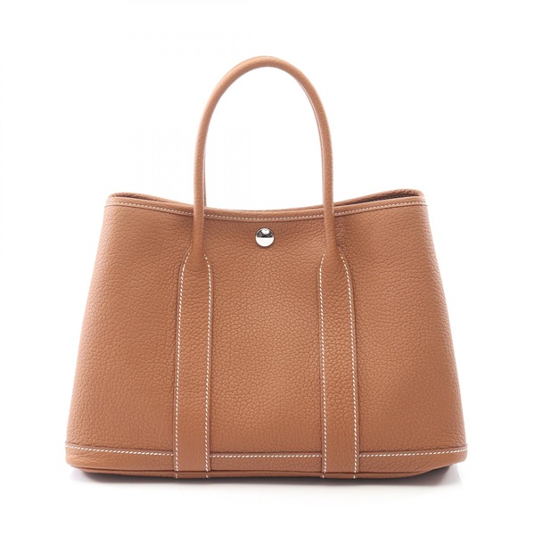 HERMES Garden party TPM Tote Bag K Negonda leather Gold Used SHW women