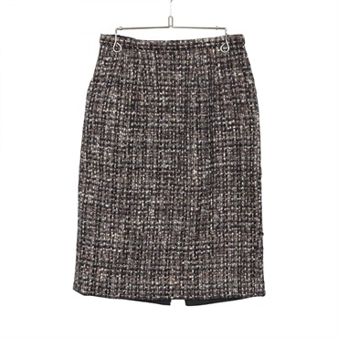 DOLCE & GABBANA tweed skirt #36 wool Gray Multicolor Used Women