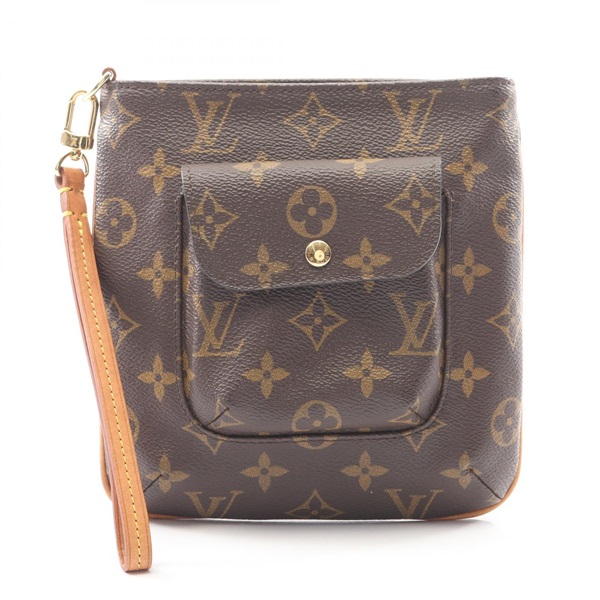 LOUIS VUITTON Partition Pouch bag M51901 Monogram canvas leather Brown Used LV