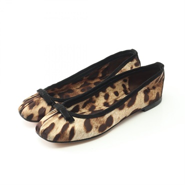 DOLCE & GABBANA pumps Fabric Beige Black Used Women #35