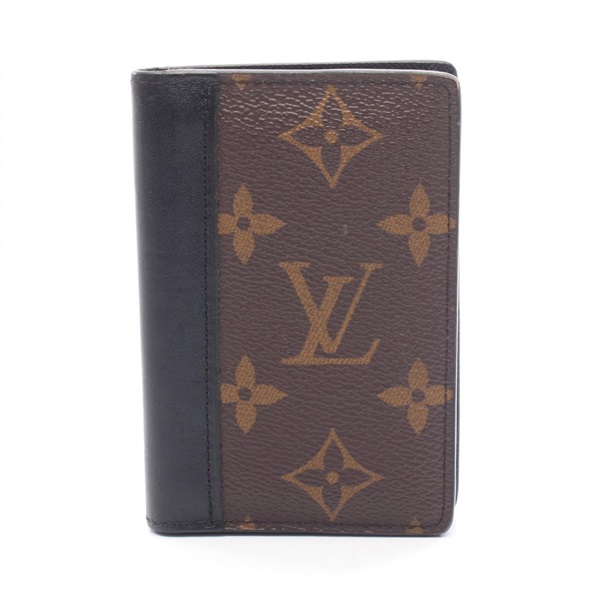 LOUIS VUITTON Organizer de Poche Card Case Holder Monogram macassar leather Used