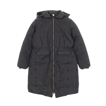 BURBERRY Down jacket coat hoodie 12Y 152cm polyester Black Used Women