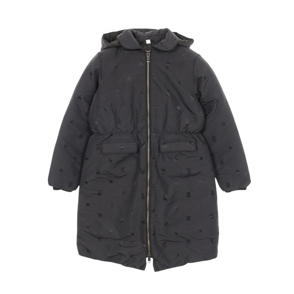 BURBERRY Down jacket coat hoodie 12Y 152cm polyester Black Used Women