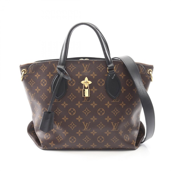 LOUIS VUITTON Flower Zipped Tote MM Tote Shoulder Handbag M44347 Monogram Used
