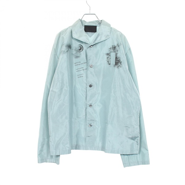 PRADA pajamas Shirt SC627 silk Blue #S Used mens
