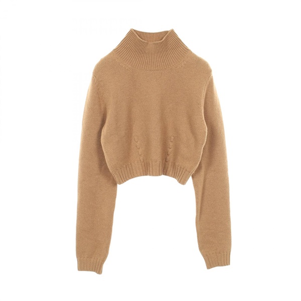 FENDI FF logo knit Pullover Sweater cashmere Brown #42 Used Women