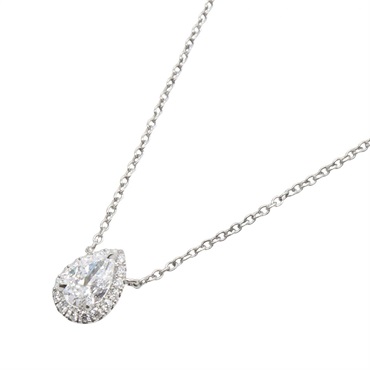 HARRY WINSTON Pear-Shaped Micro Powder Diamond Necklace Pt950 Used Women