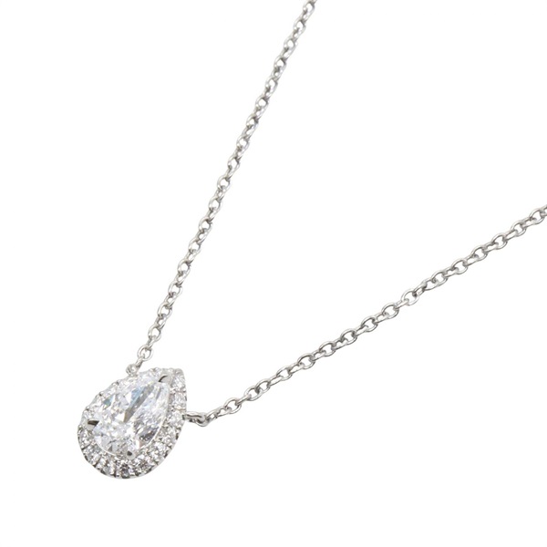 HARRY WINSTON Pear-Shaped Micro Powder Diamond Necklace Pt950 Used Women