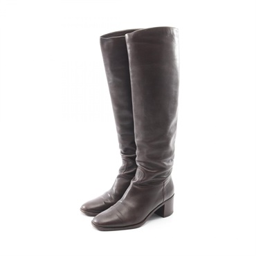 HERMES Boots Shoes leather Brown Used Women size 35