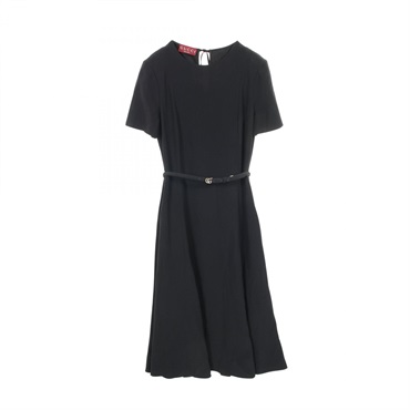 GUCCI Dress Half sleeve Rayon acetate Navy Used Women size