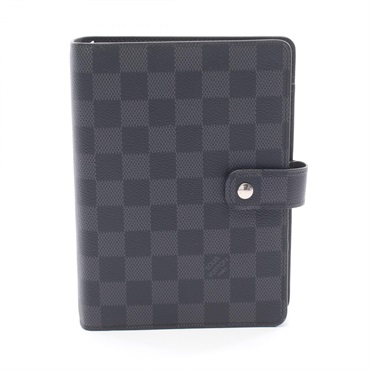 LOUIS VUITTON Agenda MM Notebook Planner cover R20242 Damier graphite Used LV
