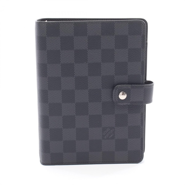 LOUIS VUITTON Agenda MM Notebook Planner cover R20242 Damier graphite Used LV