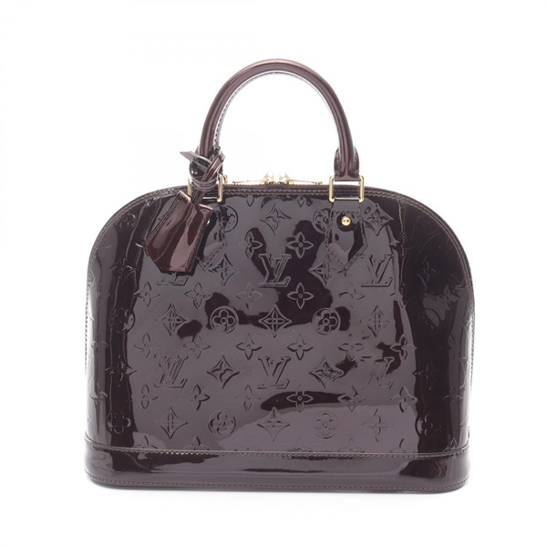 LOUIS VUITTON Alma PM Handbag M91611 Vernis leather Purple Amarrant Used Women