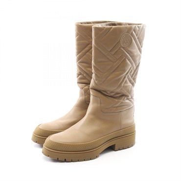 HERMES Fuji Boots Shoes leather Beige Used Women size 39