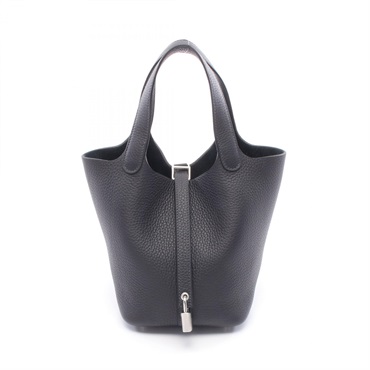 HERMES Picotin Lock PM tote bucket Handbag K Taurillon Clemence Caban Used SHW