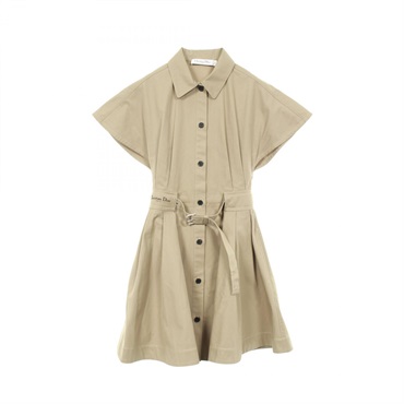 Christian Dior Dress #34 short sleeves cotton Beige Used Women