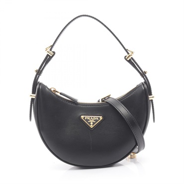PRADA SOFT CALF ARCE Shoulder Handbag 1BC194_ASK_F0002_V_O leather Black Used CC
