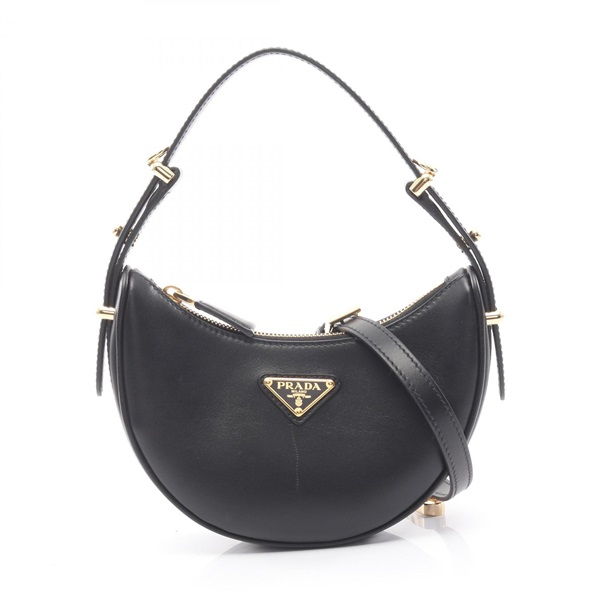 PRADA SOFT CALF ARCE Shoulder Handbag 1BC194_ASK_F0002_V_O leather Black Used CC