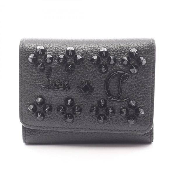 Christian Louboutin Lupin the Sky Studs Tri-fold wallet purse leather Black Used