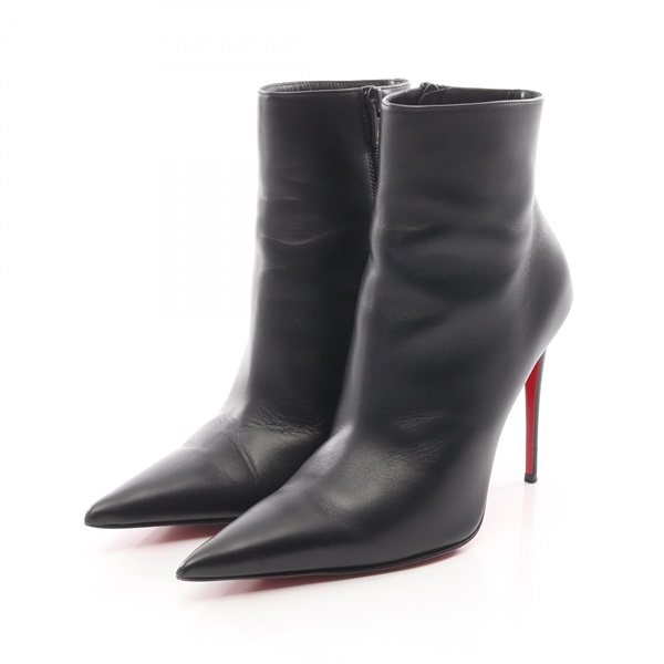 Christian Louboutin Booties short #37 shoes heels leather Black Used Women
