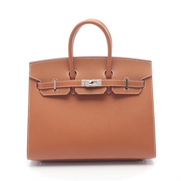 HERMES Birkin 25 Sellier Handbag Epsom leather Brown Gold Used Women SHW U