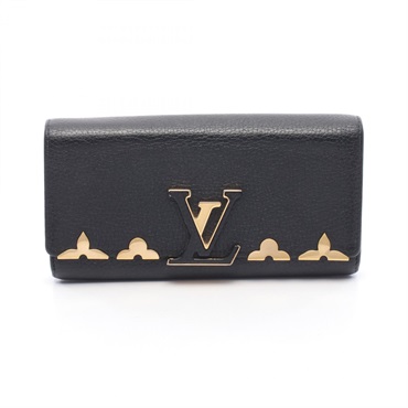 LOUIS VUITTON Portefeuille Capucine purse M64551 Taurillon leather Black Used LV