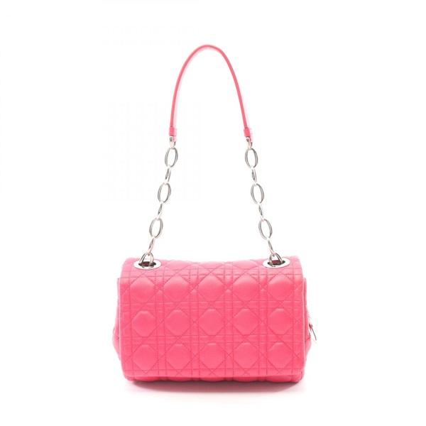 Dior Canage Chain Shoulder Bag leather Pink Used Women SHW