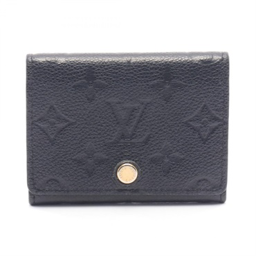 LOUIS VUITTON Business Card Holder Case M58456 Monogram empreinte Black Used LV