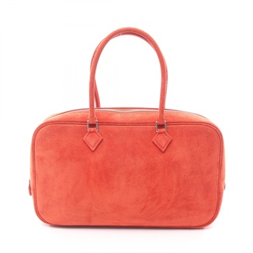 HERMES Plume Elan 28 Handbag leather Doblis Red Rouge vif Used Women H