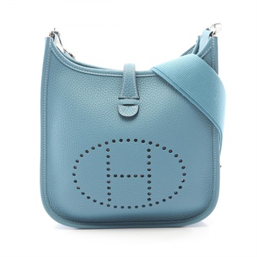 HERMES Evelyne 23 Shoulder Crossbody Bag Clemence leather New Blue Jean Women G