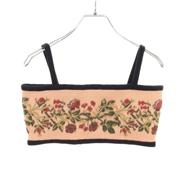 Christian Dior Bare Tube top #M 124E11DM315 wool cotton Black Beige Multicolor