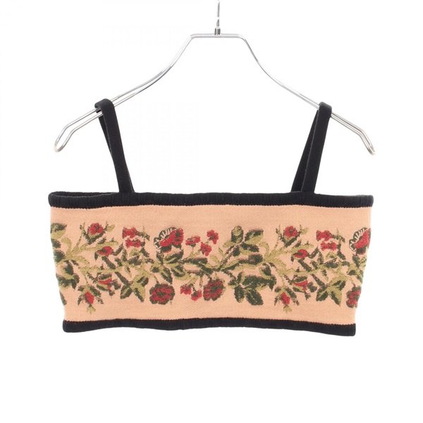 Christian Dior Bare Tube top #M 124E11DM315 wool cotton Black Beige Multicolor