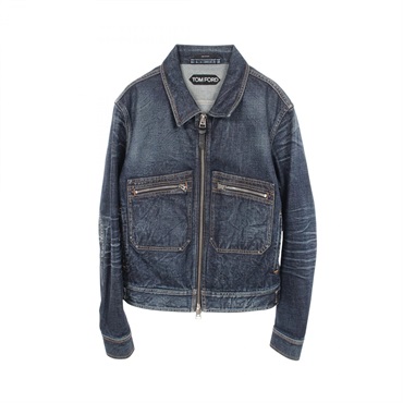 TOM FORD Denim Jacket blouson #50 cotton Navy Used mens