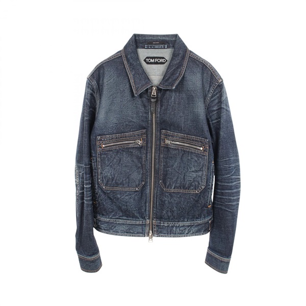 TOM FORD Denim Jacket blouson #50 cotton Navy Used mens