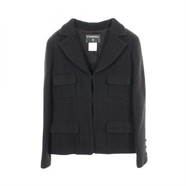 CHANEL Tailored jacket Blazer P29503V19412 wool Black #40 Used Women