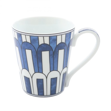 HERMES Blue D'ailleurs Mug Tableware Pottery White Blue White Used unisex