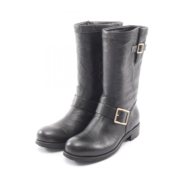 JIMMY CHOO short boots shoes #38.5 leather Black Used Women