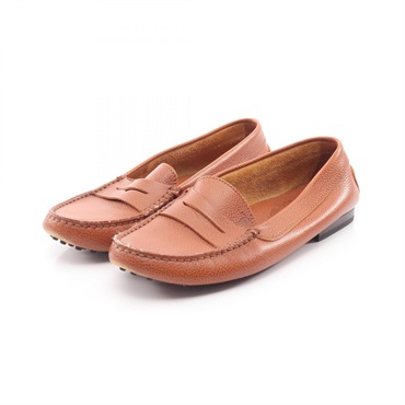 TOD'S Casual Flat Shoes Loafers#37 1/2 leather Brown Used Women