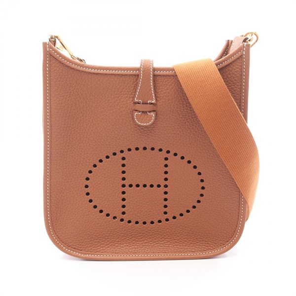 HERMES Evelyne 23 Shoulder crossbody Bag K Taurillon Clemence Gold GHW