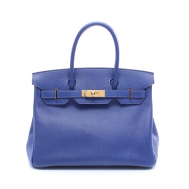 HERMES Birkin 30 Handbag Epsom leather Blue Electric GHW Used Women A