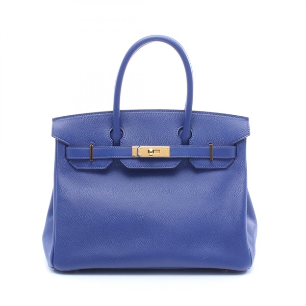 HERMES Birkin 30 Handbag Epsom leather Blue Electric GHW Used Women A