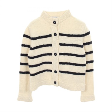 Christian Dior Mariniere knitwear Stripes Cardigan wool cotton Moheya Used #F36