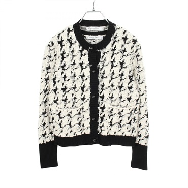Christian Dior Houndstooth Knitwear Ensemble Cardigan wool cotton Used #F36