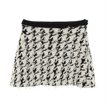 Christian Dior Houndstooth Knitwear mini Skirt wool cotton Nylon White Used #F36