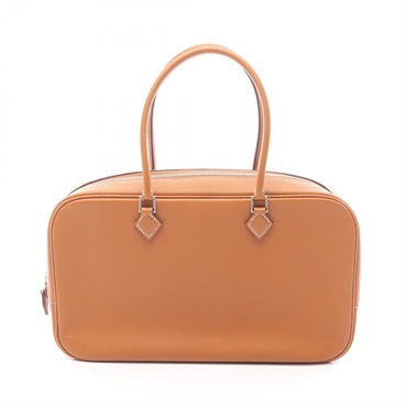 HERMES Plum Elan 28 Handbag Clemence leather Brown Gold SHW Used Women L