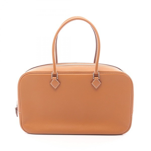 HERMES Plum Elan 28 Handbag Clemence leather Brown Gold SHW Used Women L