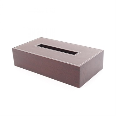 HERMES Playerd PM Tissue Case Box cover holder 311748M Leather Wood Brown Unisex